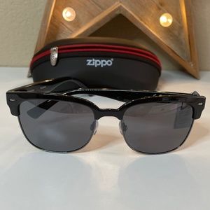 Zippo Black Polarized Semi-Rimless Sunglasses (NWT)